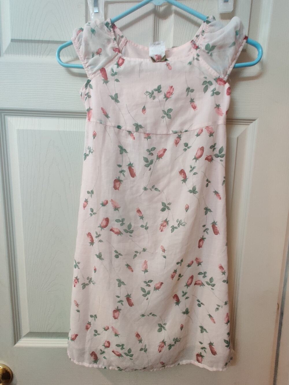 Okie Dokie Dress Girl's Size 6 Floral Sleeveless 31" Length Pull-On Tie Back